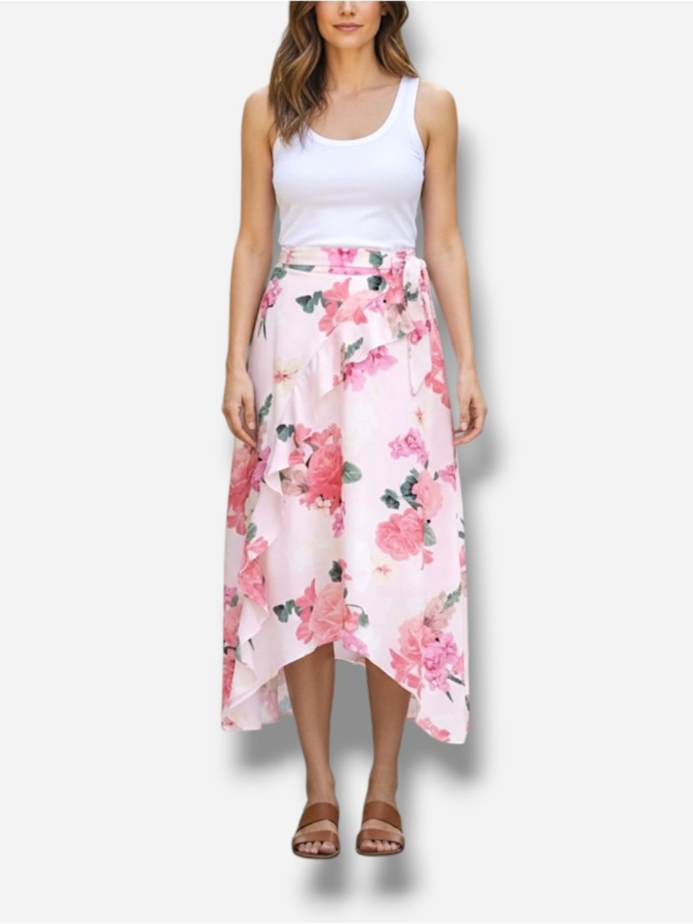 🌸New🌸 Calvin Klein Pink Floral Layered Skirt Sz 12 NWT